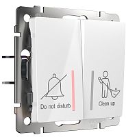 Выключатель для отелей без рамки Werkel 2-кл. белый глянцевый картинка